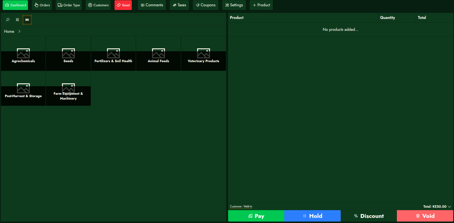 ToshaPOS dashboard on a laptop